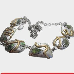 Vintage boho Chain mixed metals belt -